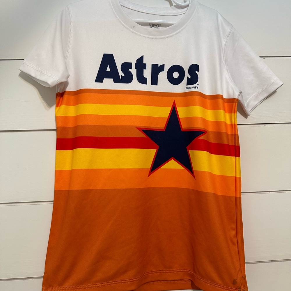 Astros Kids Shirt - White and Orange